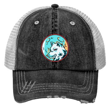 Discover white wolf Trucker Hats