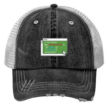 Discover Cybersecurity I'd Rather Be Developing Programmer Trucker Hats