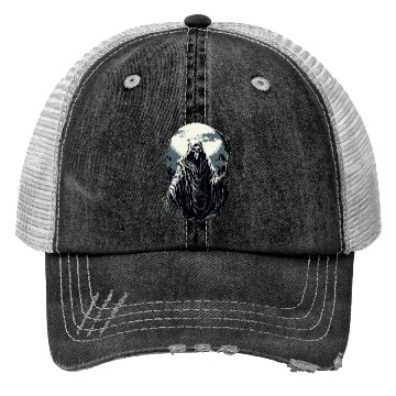 Discover Spooky Halloween Grim Reaper Trucker Hats