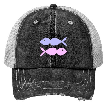 Discover Fish Design Vector Two Colors Trucker Hats
