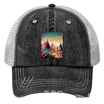Discover "Enchanted Dreams - Psychedelic Autumn Forest" Trucker Hats