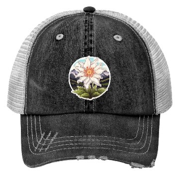 Discover Edelweiß Flower Plant Mountains Trucker Hats