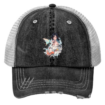 Discover beautiful lady and butterfly Trucker Hats