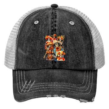 Discover Mexican Holiday Dia de Muertos Skeletons Selfie Trucker Hats