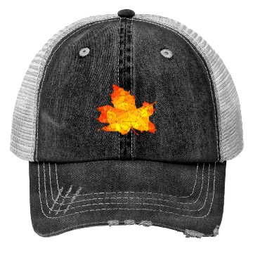 Discover Polygonal Autumn Maple Tree Leaf Poly Art Trucker Hats