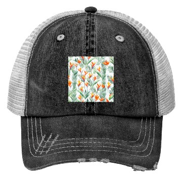 Discover Retro Heliconia Trucker Hats