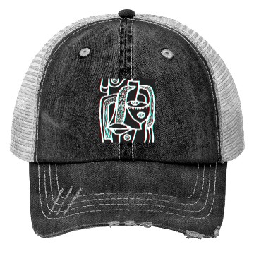 Discover Abstract lines portrait Trucker Hats