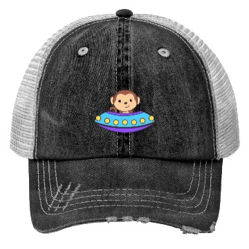 Discover Monkey Ufo Space Universe Trucker Hats