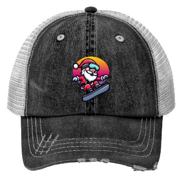 Discover Santa Claus on snowboard Trucker Hats