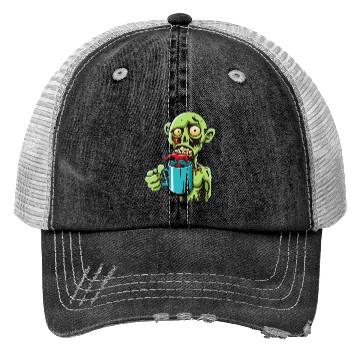 Discover green zombie Trucker Hats