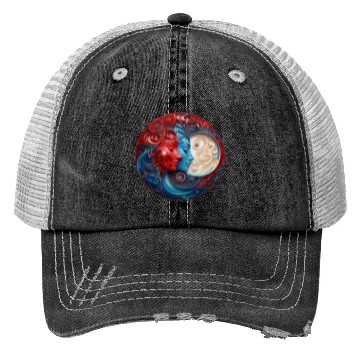Discover Ceramic Good Evil Contrast Moon Trucker Hats