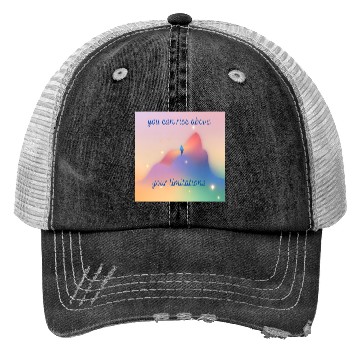 Discover Rise above your limitations inspirational positive Trucker Hats