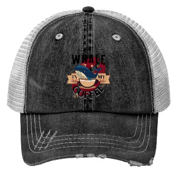 Discover Whale In My Coffee Trucker Hats