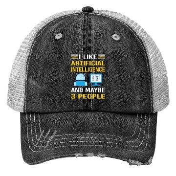 Discover 3 People Artificial Intelligence AI Trucker Hats