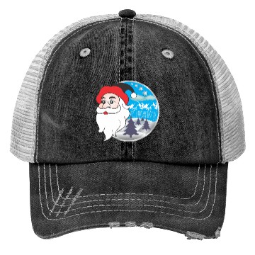 Discover Santa claus logo Trucker Hats