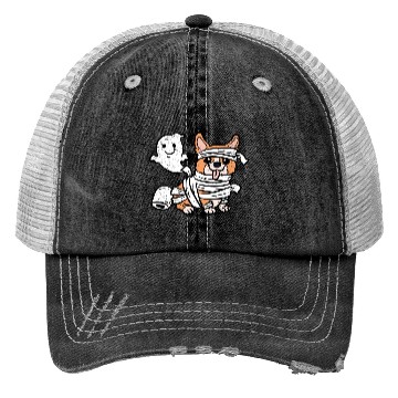 Discover CORGI MUMMY HALLOWEEN Trucker Hats