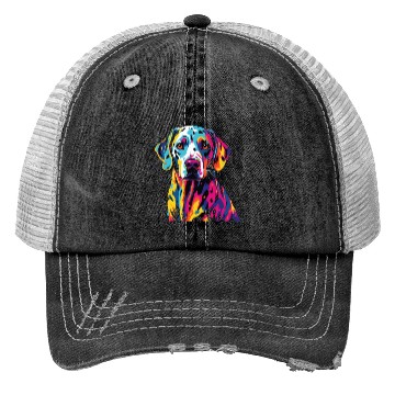 Discover Watercolor Colorful Dalmatian Trucker Hats
