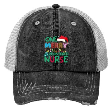 Discover One Merry Registered Nurse Christmas Trucker Hats