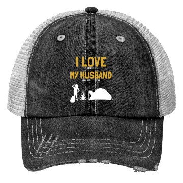 Discover I love my Husband Camping Campgrounds Glamping Trucker Hats