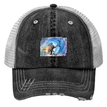 Discover surfer monkey Trucker Hats