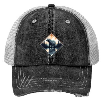 Discover Abstract bear in the mountains Trucker Hats