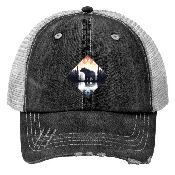Discover Abstract bear in the mountains Trucker Hats