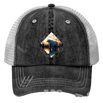 Discover Abstract bear in the mountains Trucker Hats