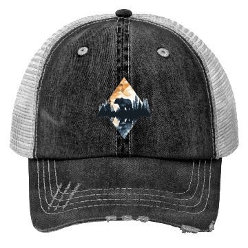 Discover Abstract bear in the mountains Trucker Hats