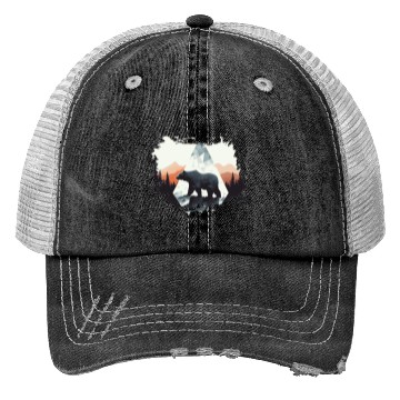 Discover Abstract bear in the mountains Trucker Hats
