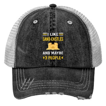 Discover 3 People Sand Castle Trucker Hats