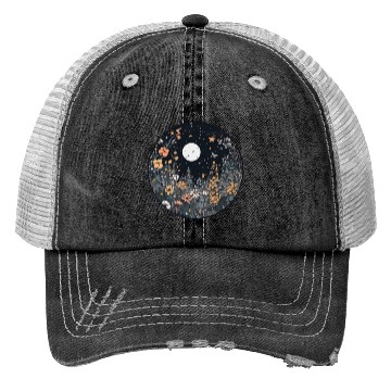 Discover Midnight Sky Aesthetic Meadow Flower Garden Graphi Trucker Hats