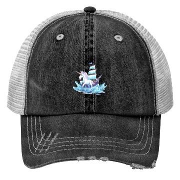 Discover Ice Sailing Unicorn Ice Sailor Ice Boating Trucker Hats