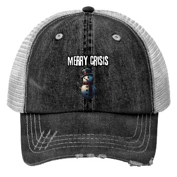 Discover merry crisis, snowman, humorous, merry christmas Trucker Hats