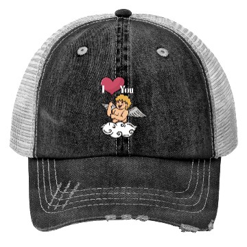Discover Cupid And Love Balloon Trucker Hats