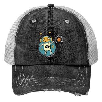 Discover Robot Love Basketball Trucker Hats
