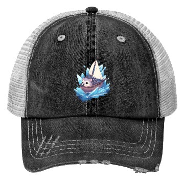 Discover Ice Sailing Hedgehog Ice Sailor Ice Boating Trucker Hats