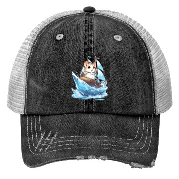 Discover Ice Sailing Hamster Ice Sailor Ice Boating Trucker Hats