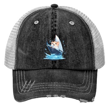 Discover Ice Sailing Hamster Ice Sailor Ice Boating Trucker Hats