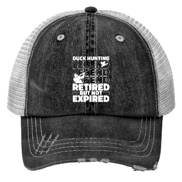 Discover Duck Hunting Retired Trucker Hats