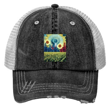 Discover The Sunflower Field Trucker Hats