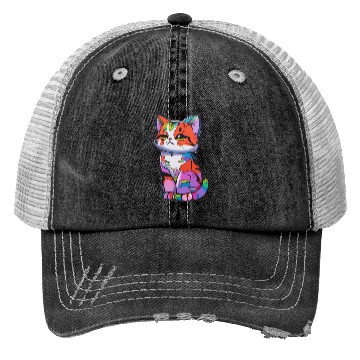 Discover Colorful Cute cat for cat Lovers Trucker Hats