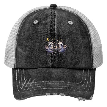 Discover Raccoon Romance Trucker Hats