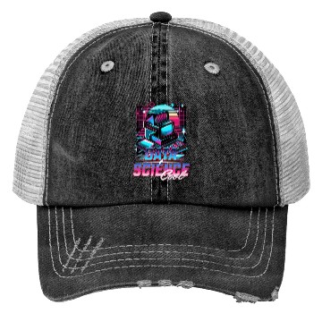 Discover Retro Neon Data Science Vibes 90s Trucker Hats