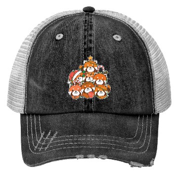 Discover Red Panda Christmas Tree Funny Animal Trucker Hats
