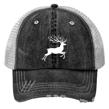 Discover Reindeer silhouette deer antlers Christmas Trucker Hats