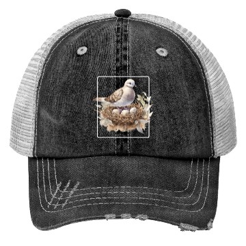 Discover Quail Bird With Eggs Trucker Hats