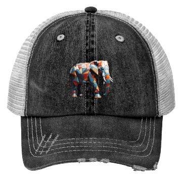 Discover Elephant geomatric design Trucker Hats