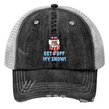 Discover Snowman Angry Get OFF my Snow! Funny Trucker Hats