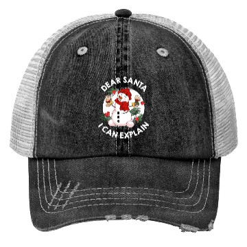 Discover Schneemann Dear Santa I can Explain Funny Trucker Hats