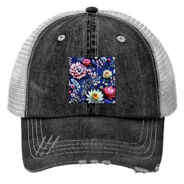 Discover Midnight Floralscape Trucker Hats